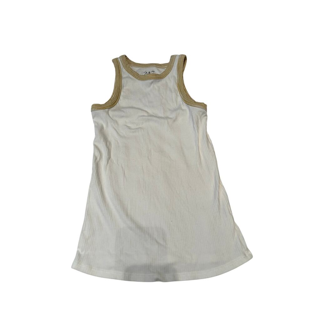 24/7 by Maurices Ribbed Tank Top Women's Medium Cream Tan Striped Straps
